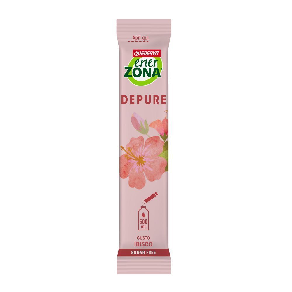 Singola bustina EnerZona Care Depure con fiore di ibisco, 500 ml.