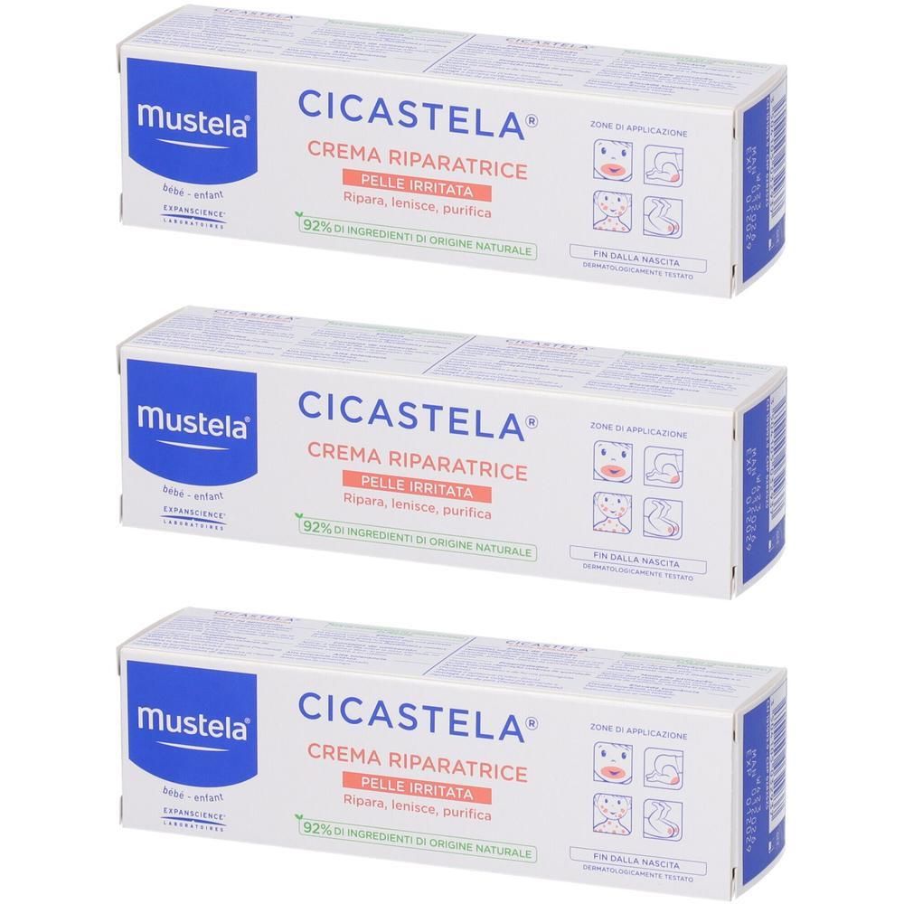 Tre confezioni di crema riparatrice Mustela Cicastela.