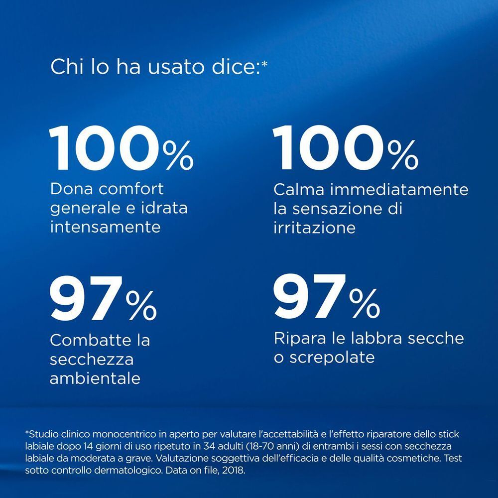 Risultati percentuali di uno studio clinico per balsamo labbra ISDIN.