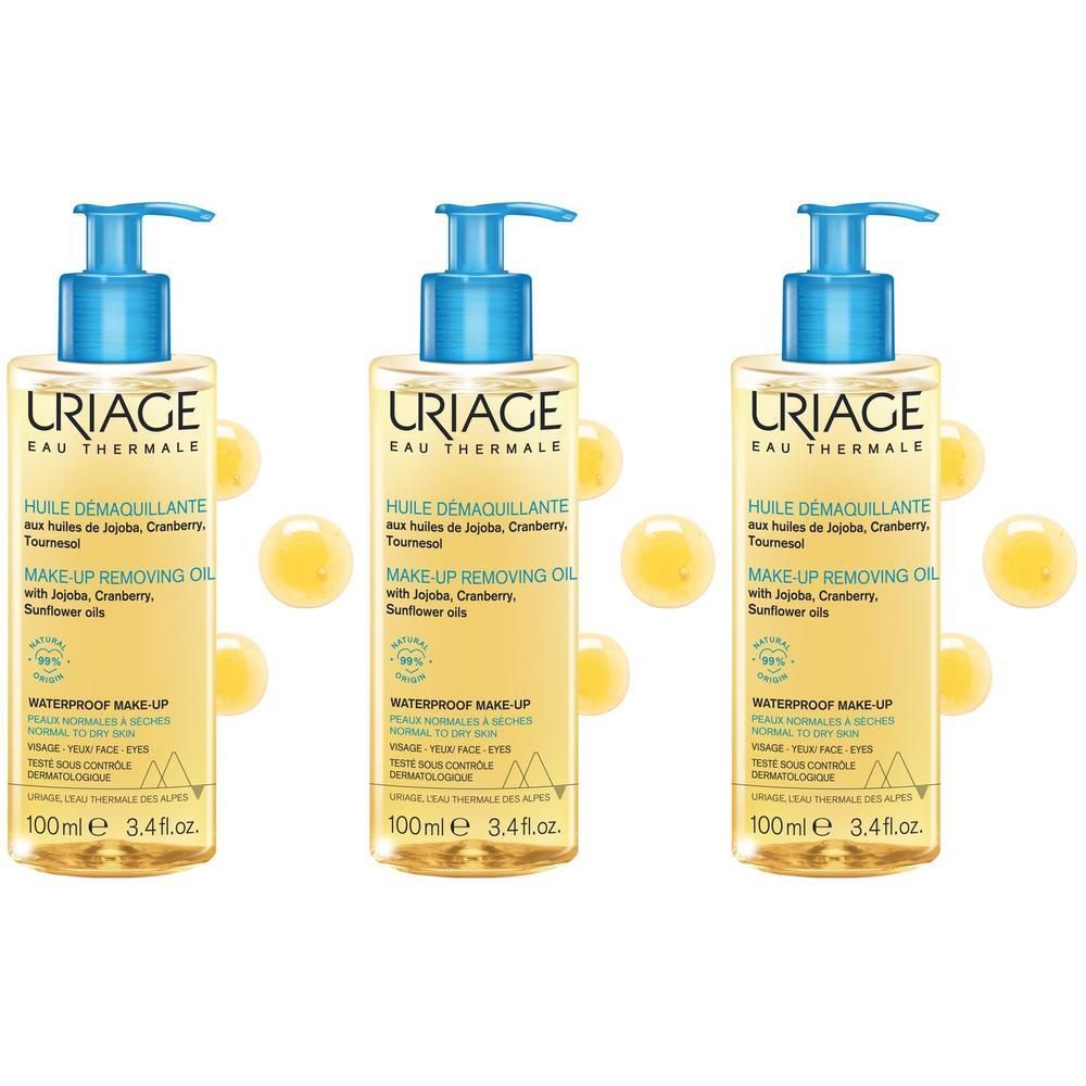 URIAGE Olio detergente struccante, pelle sensibile normale o secca, occhi, viso, labbra