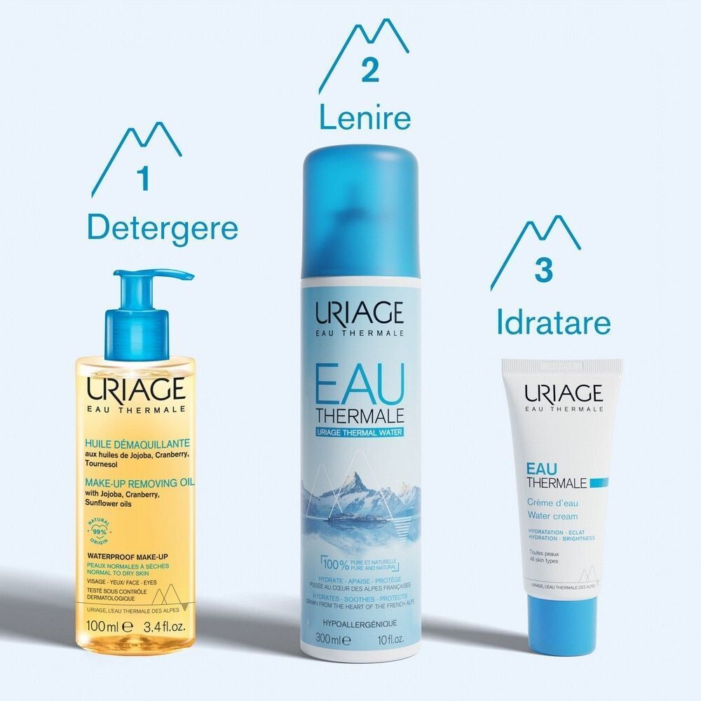 URIAGE Olio detergente struccante, pelle sensibile normale o secca, occhi, viso, labbra