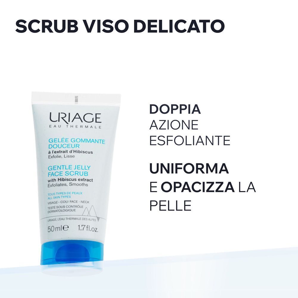 URIAGE Gelée gommage delicato, esfoliante scrub viso, pelle sensibile normale