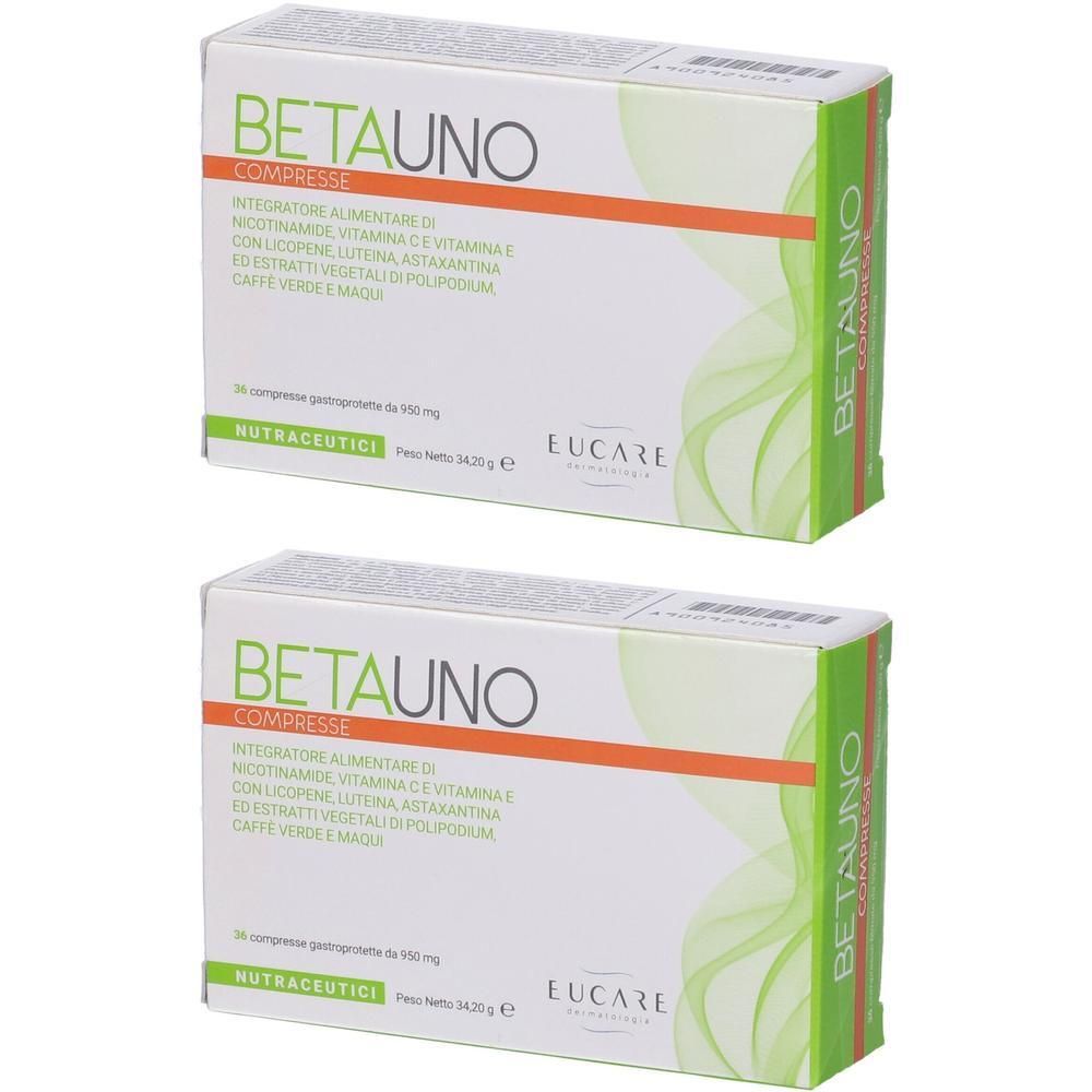 Due confezioni di Betauno Compresse, integratore alimentare.