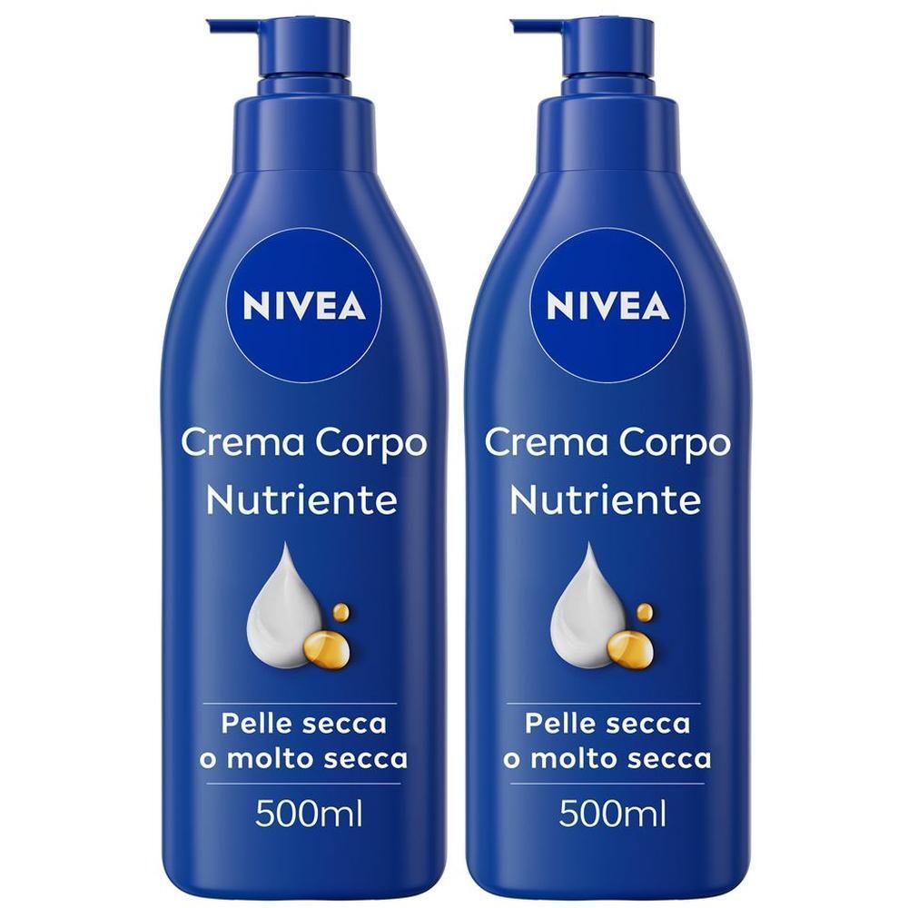 Nivea Crema Corpo Nutriente 500 ml, Crema corpo idratante 72 ore per pelle secca o molto secca