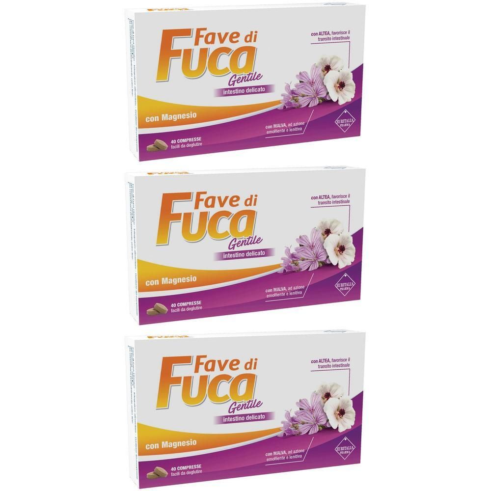 Tre confezioni di Fave di Fuca Gentile con Magnesio, 40 compresse per confezione.