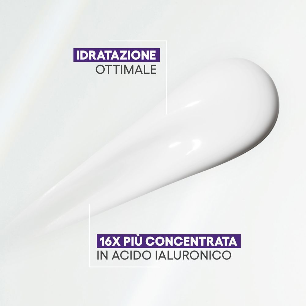Texture cremosa arricchita con acido ialuronico per un'idratazione ottimale.