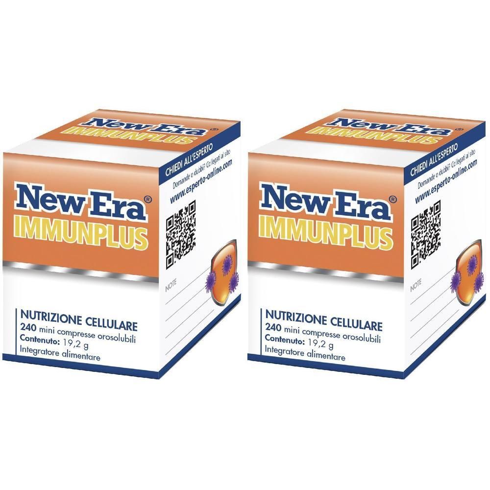 Due confezioni di New Era Immunplus, 240 mini compresse, 19,2 g.