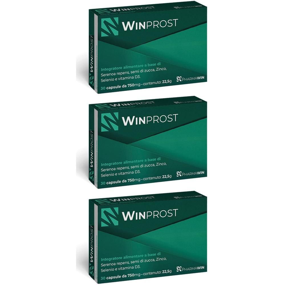 Tre confezioni di Winprost, integratore alimentare, 30 capsule.