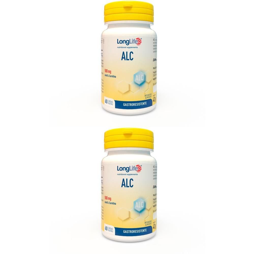 Due flaconi di LongLife ALC con tappi a vite gialli. Le etichette mostrano il nome del prodotto e informazioni.