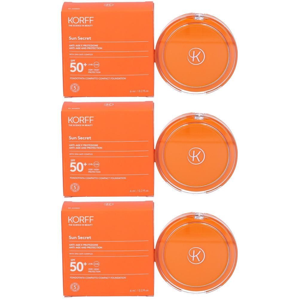 KORFF Sun Secret Fondotinta Compatto Solare SPF50+ Tonalità 01 Amber