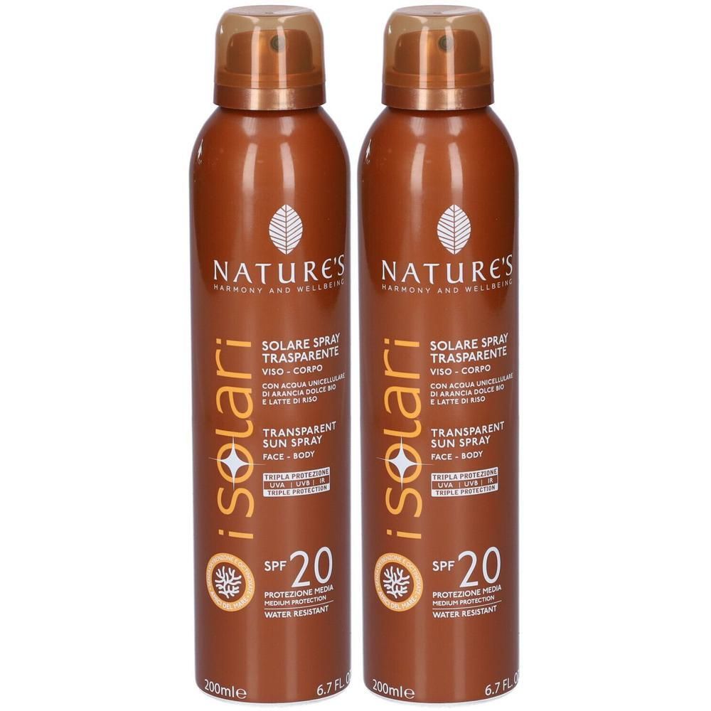 NATURE'S iSolari Solare Spray Trasparente SPF 20