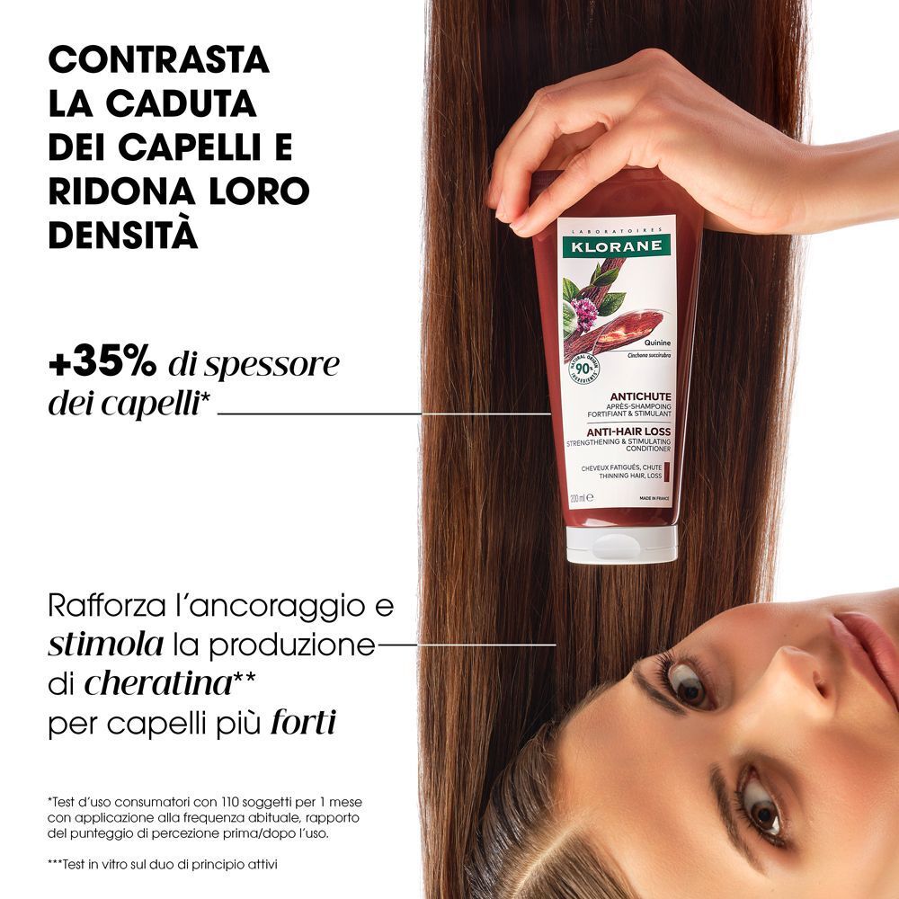 Klorane Balsamo dopo-shampoo fortificante e stimolante alla Chinina 200ml - Contro la caduta dei capelli