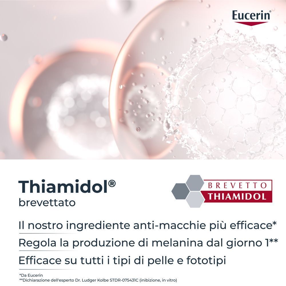 Eucerin Anti-Pigment Crema Giorno SPF 30 Colorata Light con Thiamidol brevettato.