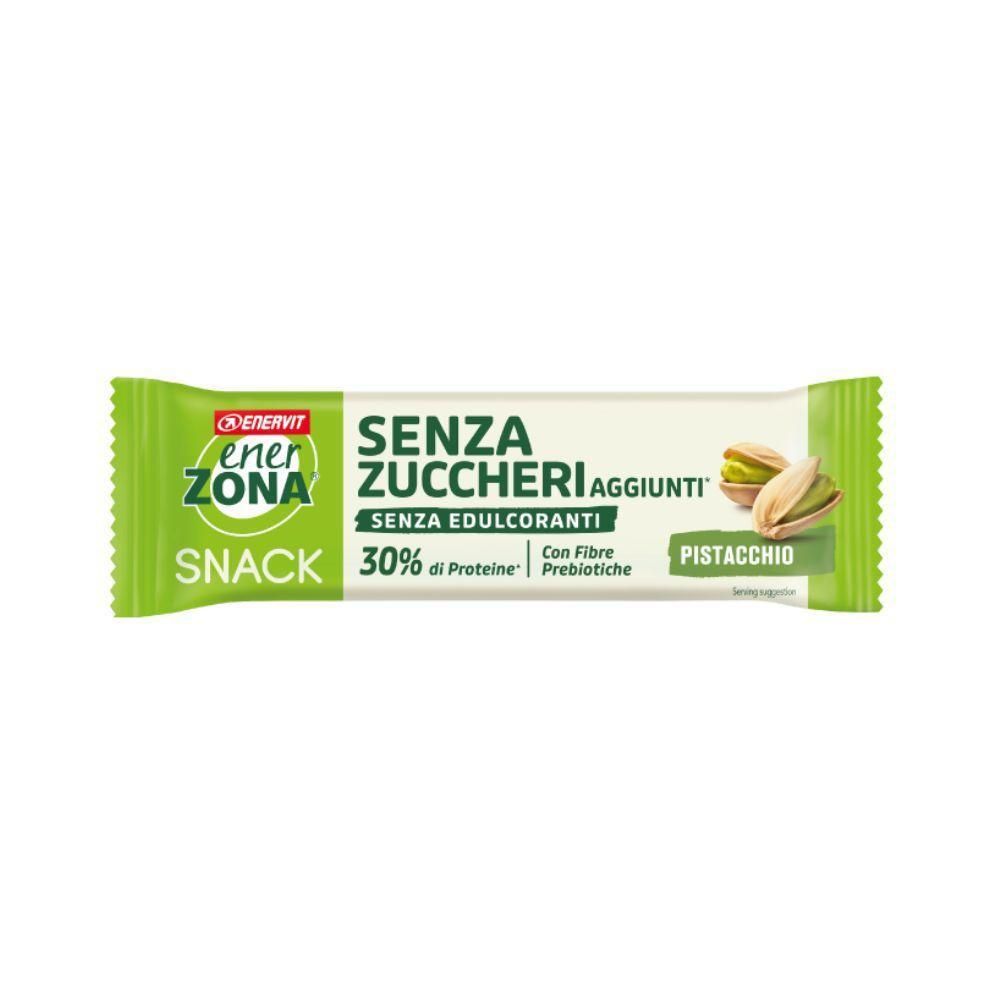 EnerZona Barretta Snack Pistacchio, senza zuccheri aggiunti, con 30% proteine e fibre.