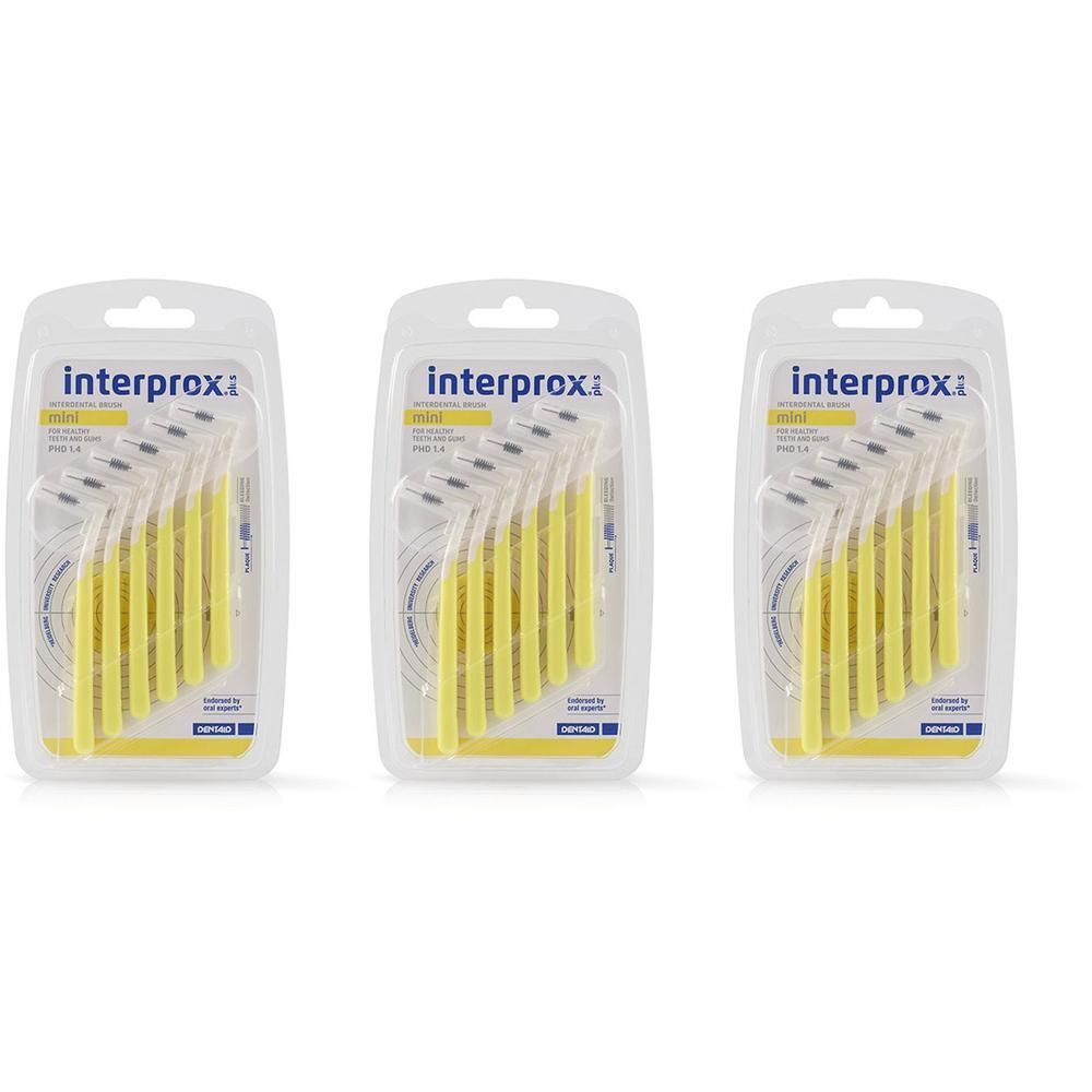 Interprox  Plus Mini 6 Scovolini Gialli Anti-Placca e Anti-Carie per spazi interdentali piccoli-medi  (PHD 14)