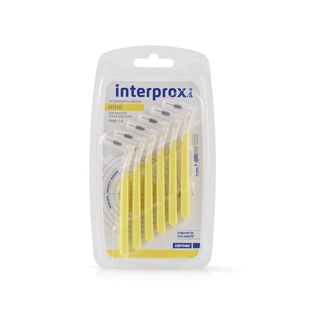 Interprox Plus Mini 6 Scovolini Gialli Anti-Placca e Anti-Carie per spazi interdentali piccoli-medi (PHD 14)