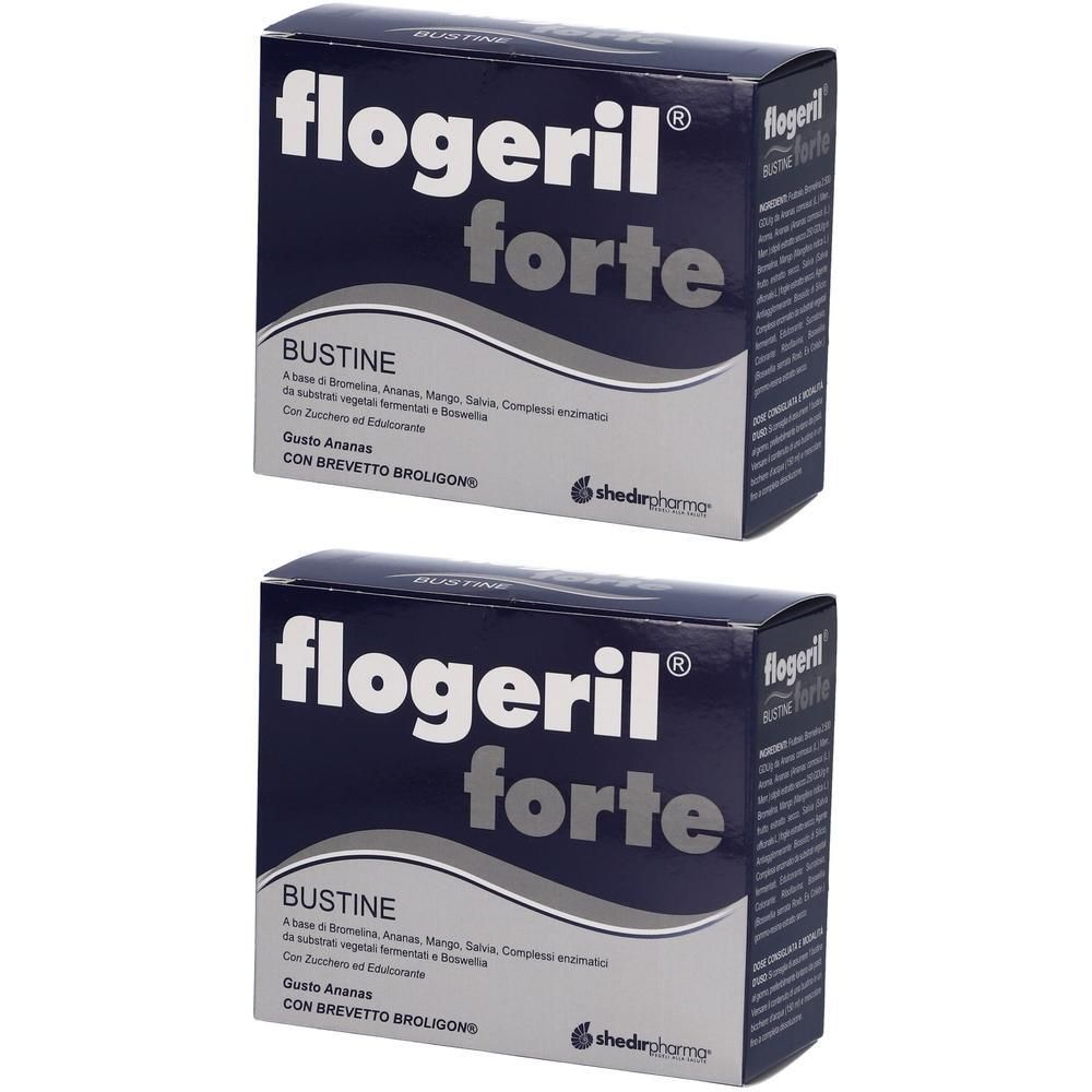 Due confezioni di Flogeril Forte Bustine gusto ananas.