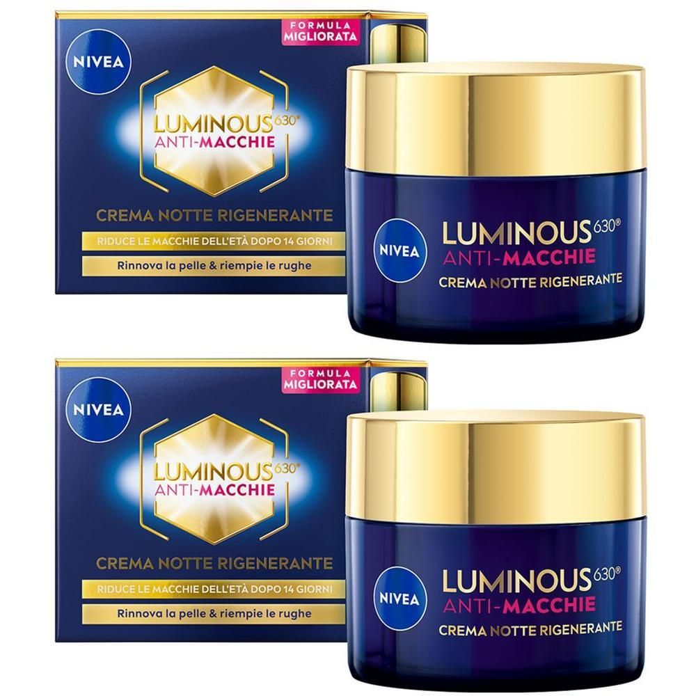 Nivea Cellular Luminous630 Anti-Macchie Crema Viso Notte Rigenerante 50 ml, Crema antimacchia viso