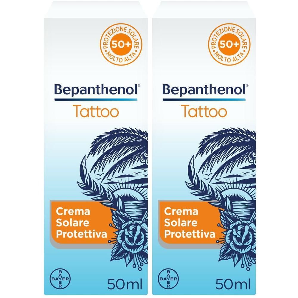 Bepanthenol Tattoo Crema Protezione Solare Molto Alta SPF 50+ per tatuaggi