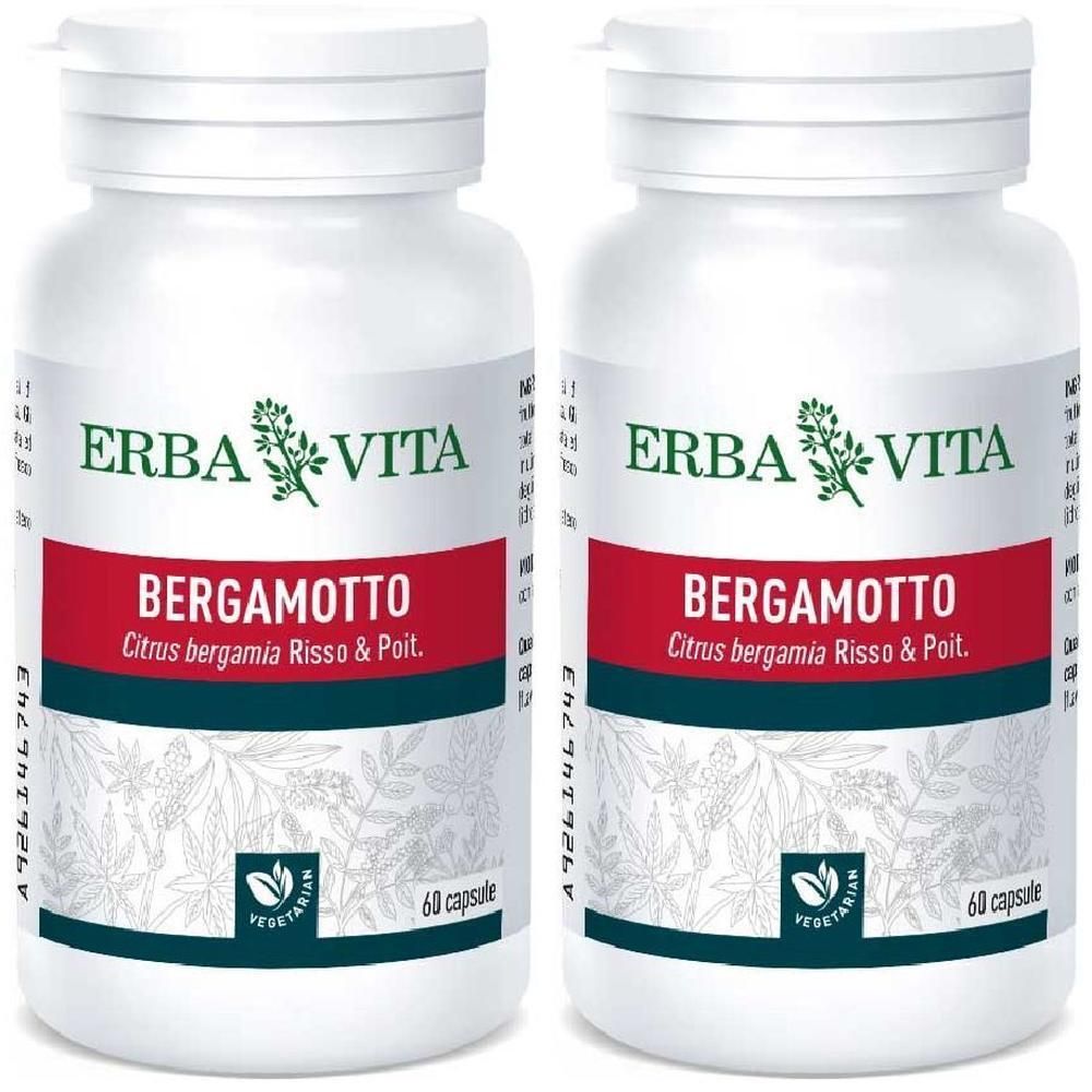 Due flaconi di capsule ERBA VITA Bergamotto, 60 capsule ciascuno.
