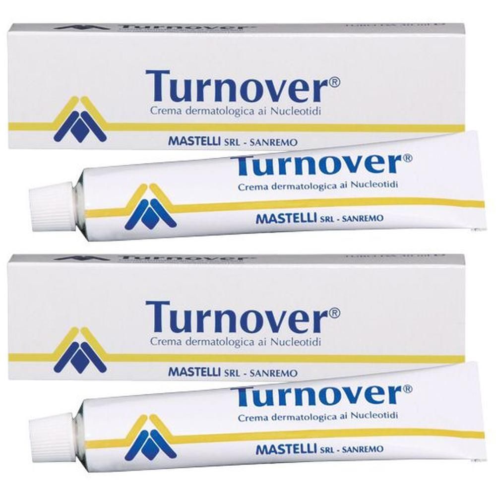 Due tubi e scatole di Turnover Crema dermatologica ai Nucleotidi.