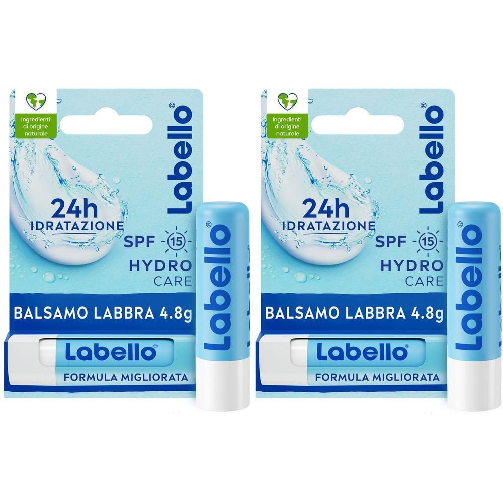 Labello Hydro Care SPF15 4.8 g, Burrocacao labbra idratante e protettivo con Aloe Vera e SPF 15