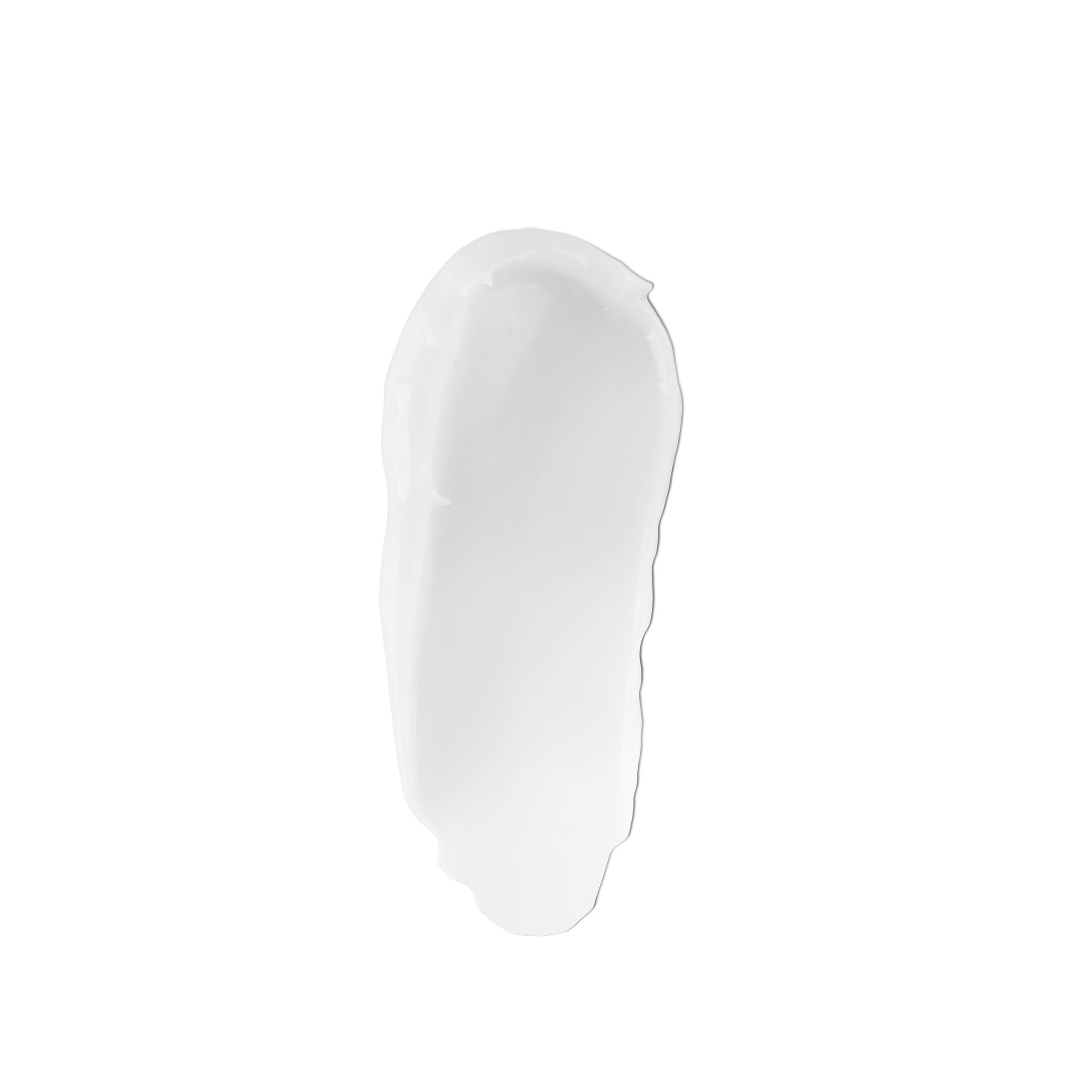 Una striscia di crema bianca KORFF 3D Sculpt viso e collo su sfondo bianco.