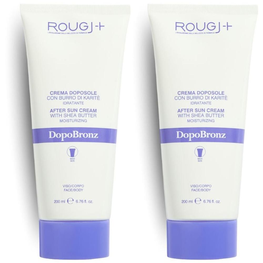 Due tubi di Rougj Crema Doposole DopoBronz con burro di karité, 200 ml.