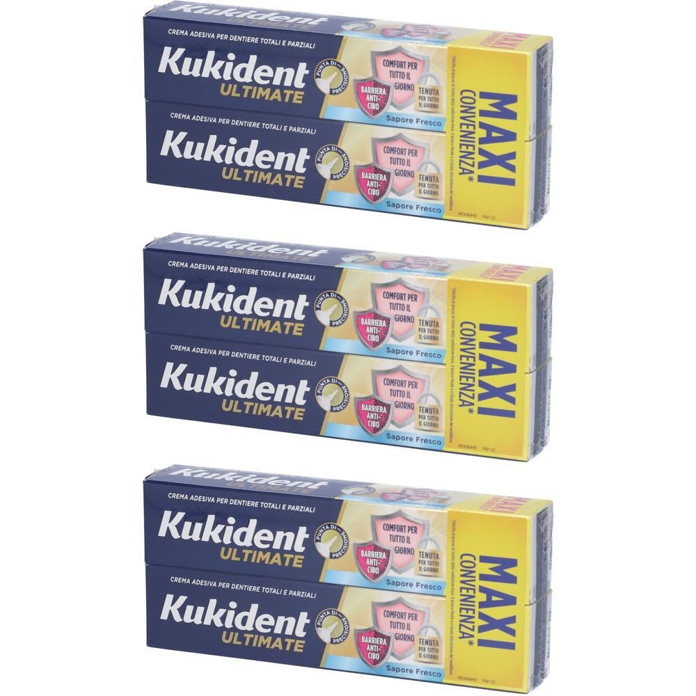Kukident Ultimate Barriera Anti-cibo Crema Adesiva Sapore Fresco Bi-Pack