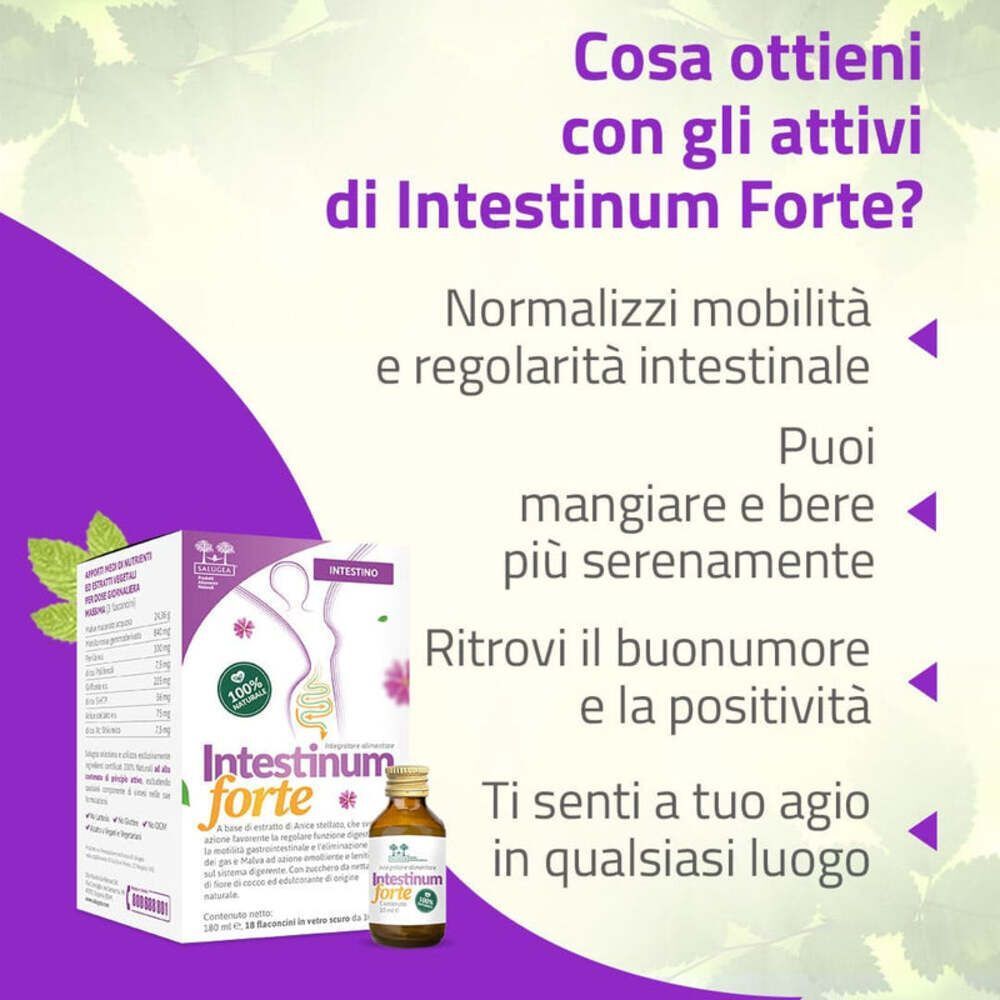 Intestinum Forte Salugea: benefici per motilità intestinale, benessere e serenità.