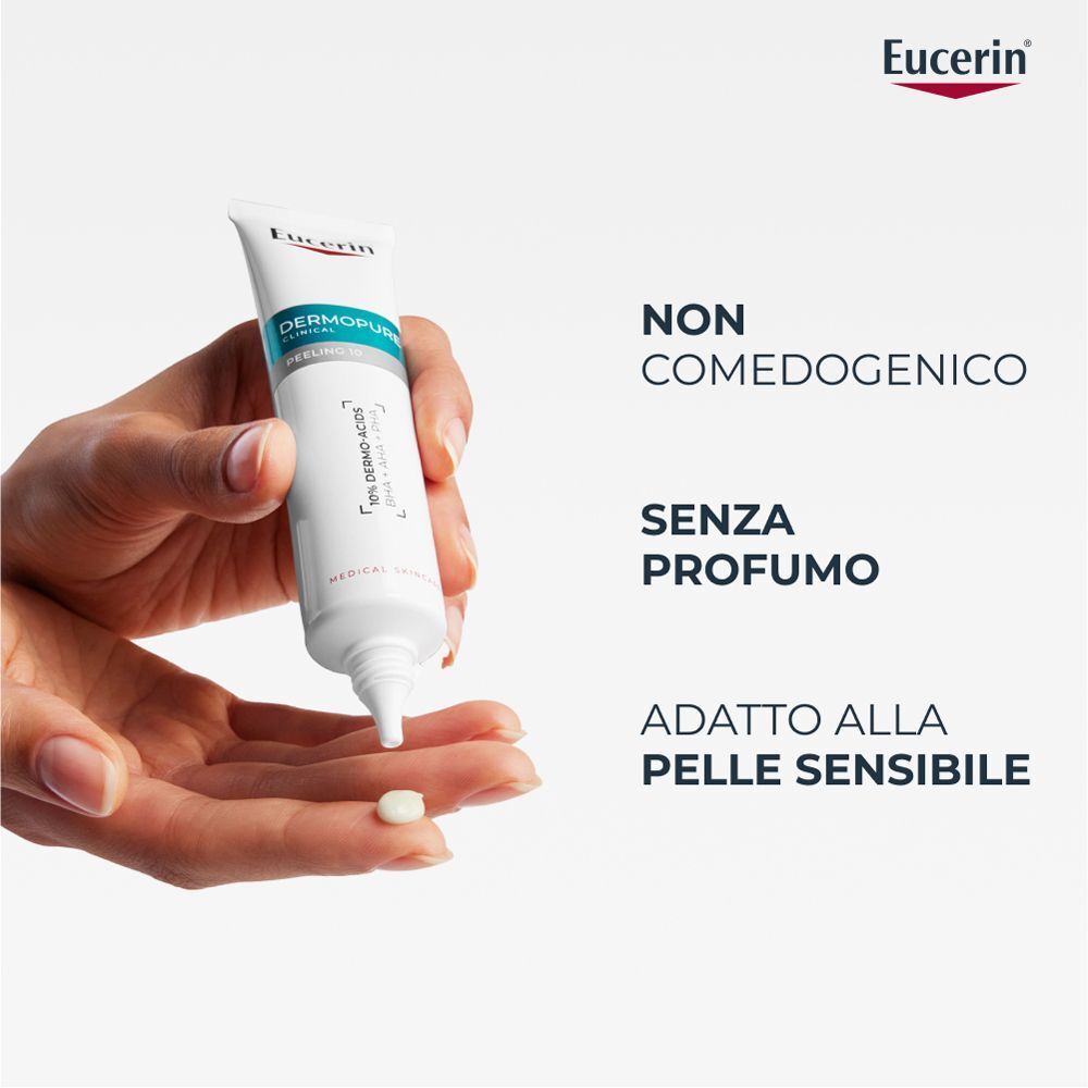 Eucerin Dermopure Peeling 10: non comedogenico, senza profumo, per pelli sensibili.