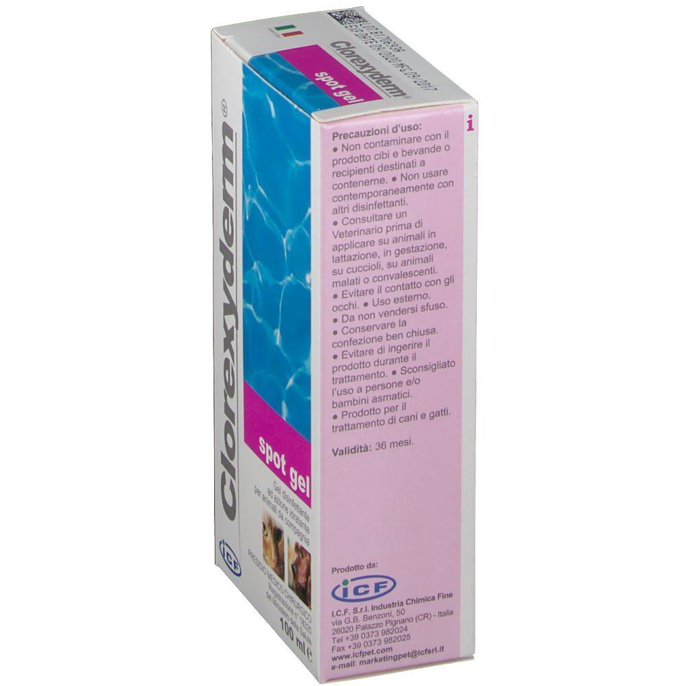 Una confezione di Clorexyderm Spot Gel, 100 ml.