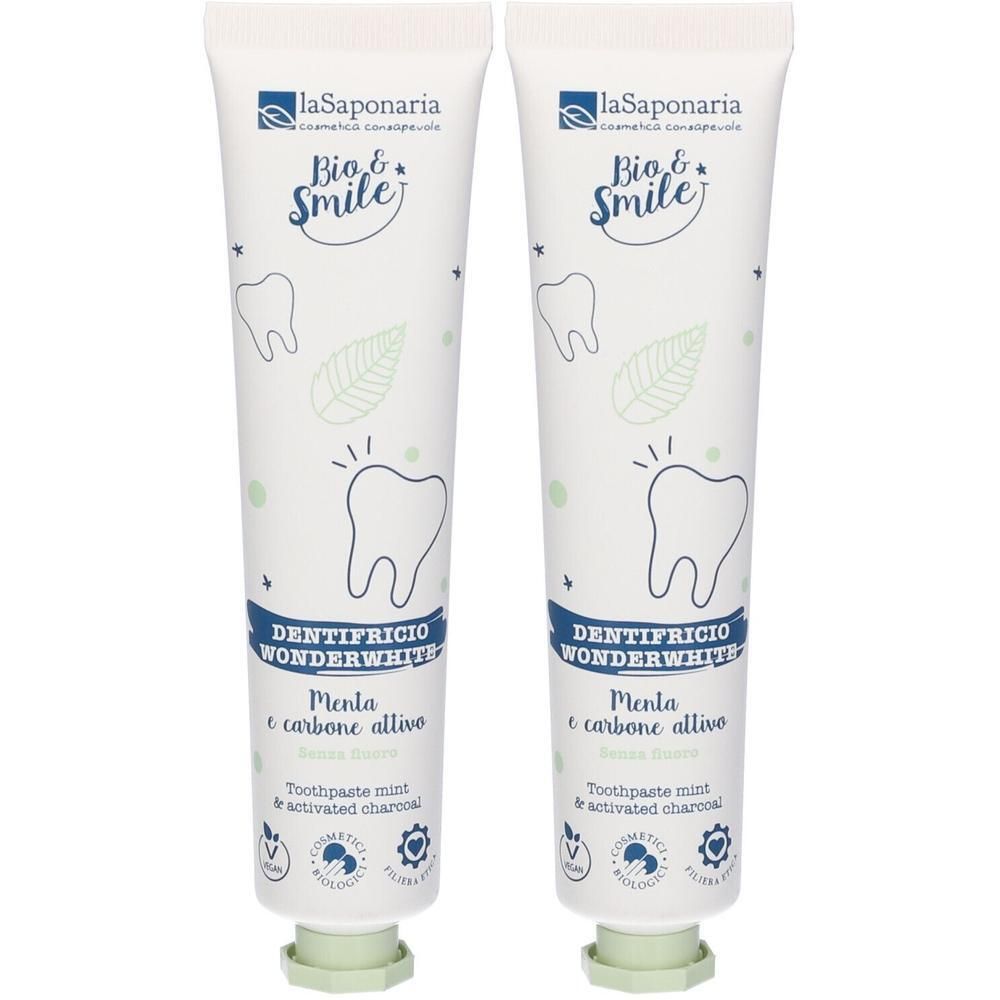 La Saponaria Dentifricio WonderWhite Menta&Carbone- Risparmia il 10% con il codice: saponaria0926