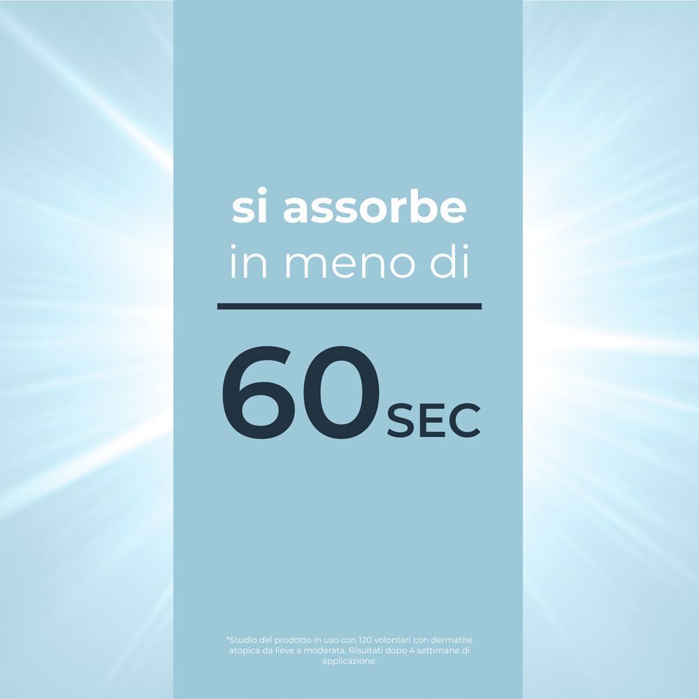 La lozione Eucerin Atopi Control si assorbe in meno di 60 secondi.