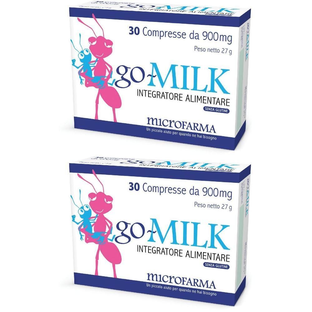 Due confezioni di Go-Milk integratore alimentare, 30 Compresse da 900mg.
