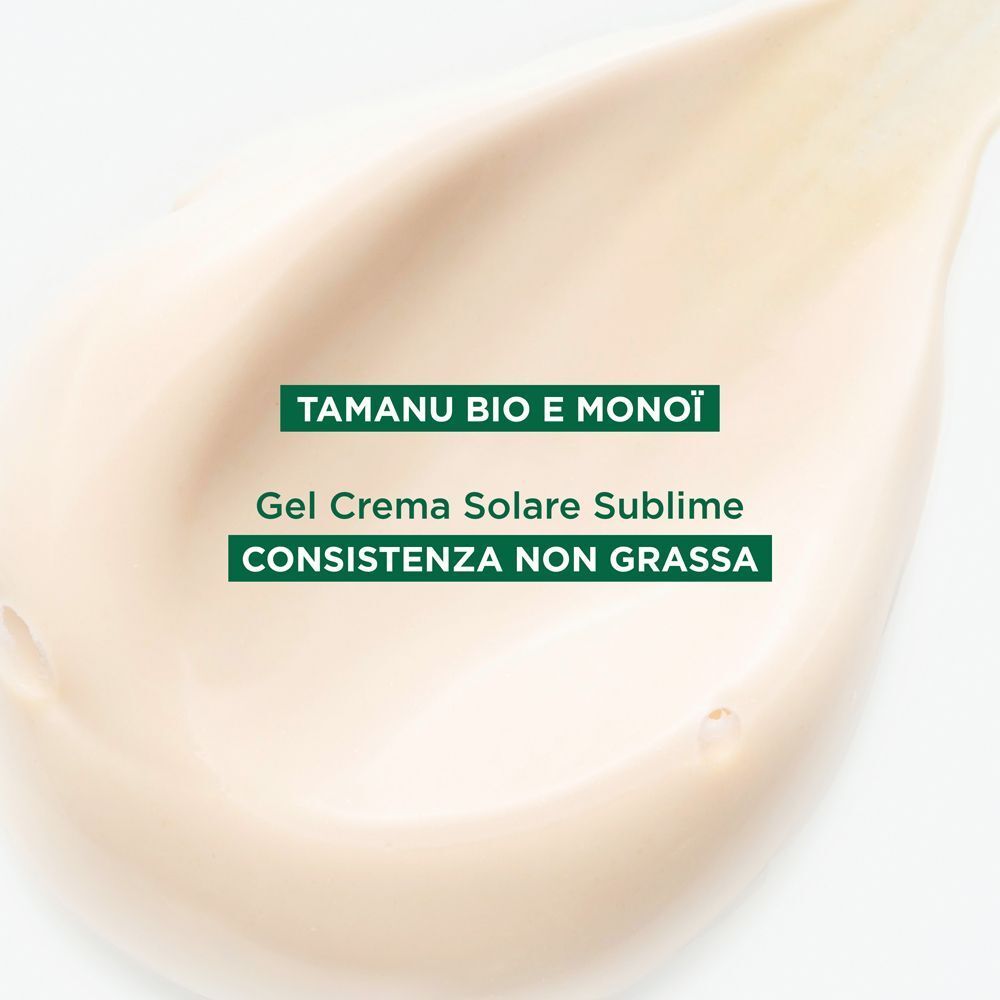 Klorane Gel Crema Sublime: texture non grassa con Tamanu BIO e Monoï.