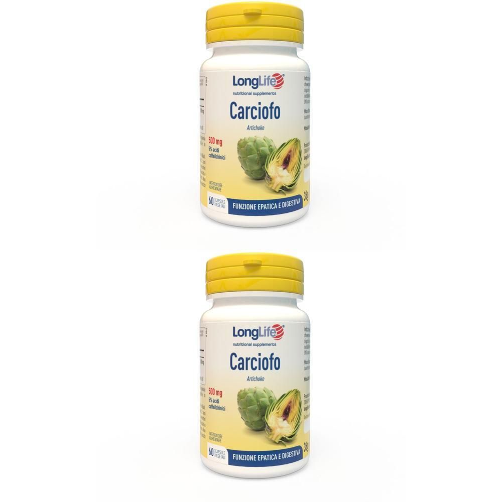 Due flaconi di LongLife Carciofo, 60 capsule vegetali.