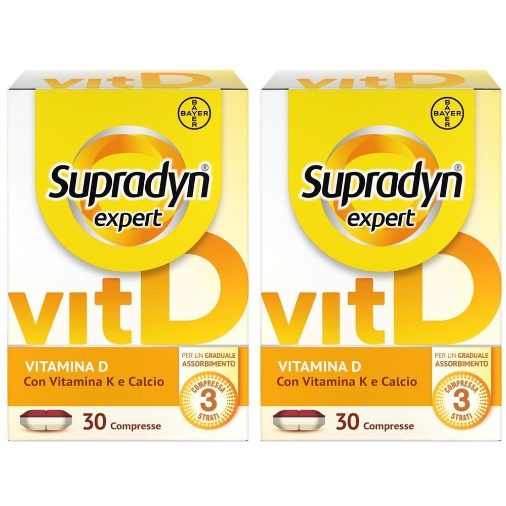 Due confezioni di Supradyn Expert Vitamina D, 30 compresse per confezione.