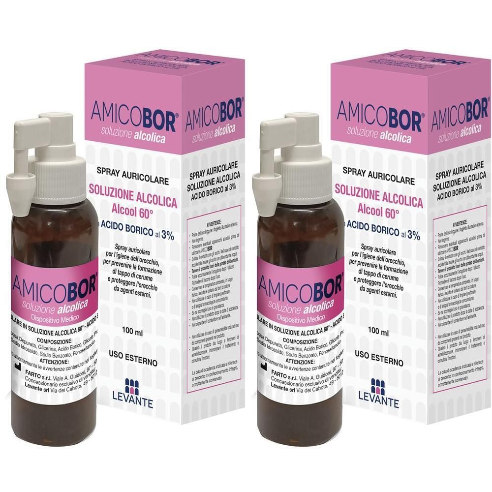 Soluzione Alcolica Per Irrigazione Dell'Orecchio Amicobor 100 Ml