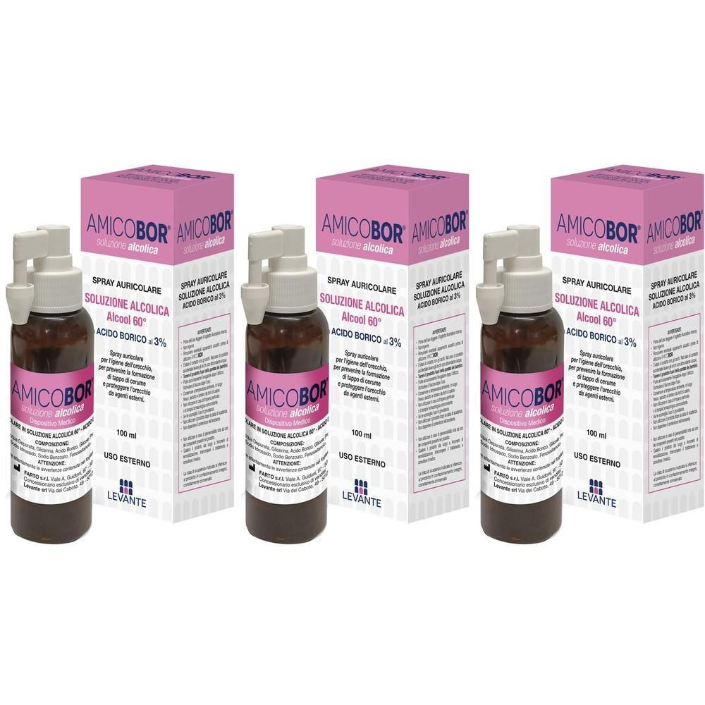 Soluzione Alcolica Per Irrigazione Dell'Orecchio Amicobor 100 Ml