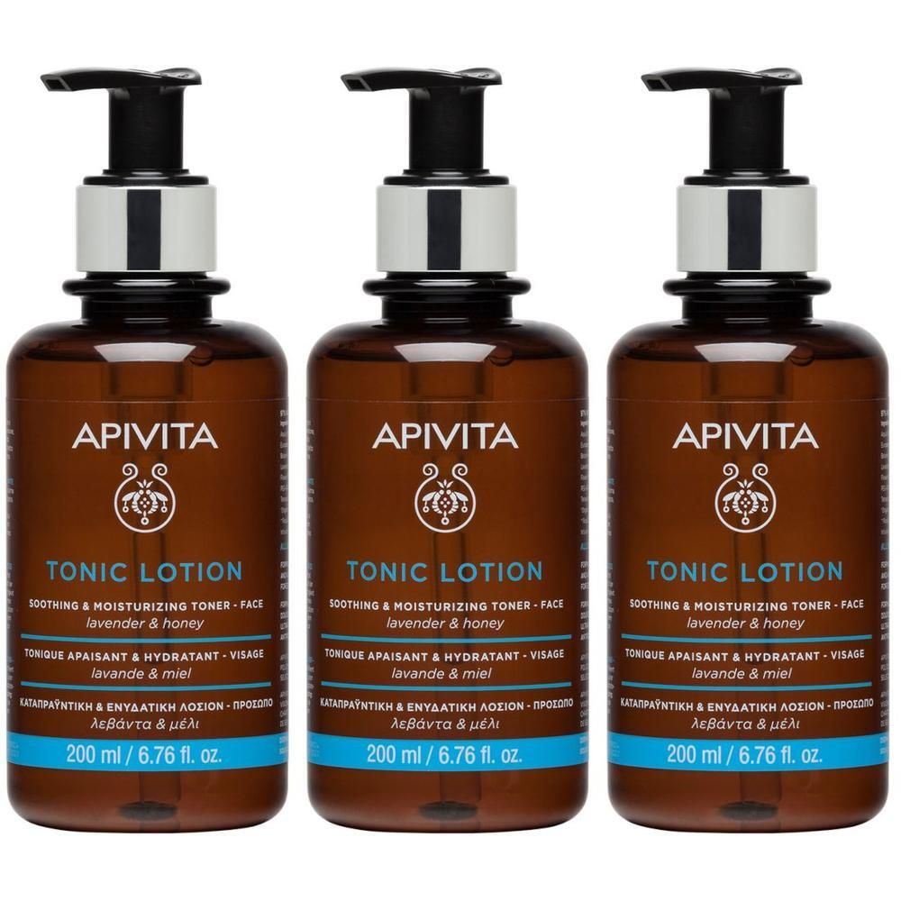 Apivita Tonico Viso Lenitivo e Idratante con Miele e Lavanda, Idrata e Tonifica la Pelle