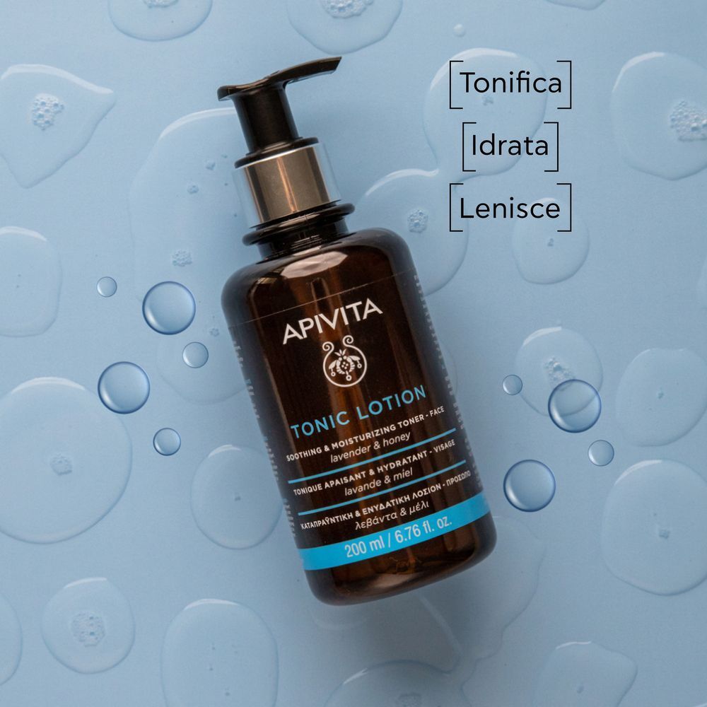 Apivita Tonico Viso Lenitivo e Idratante con Miele e Lavanda, Idrata e Tonifica la Pelle