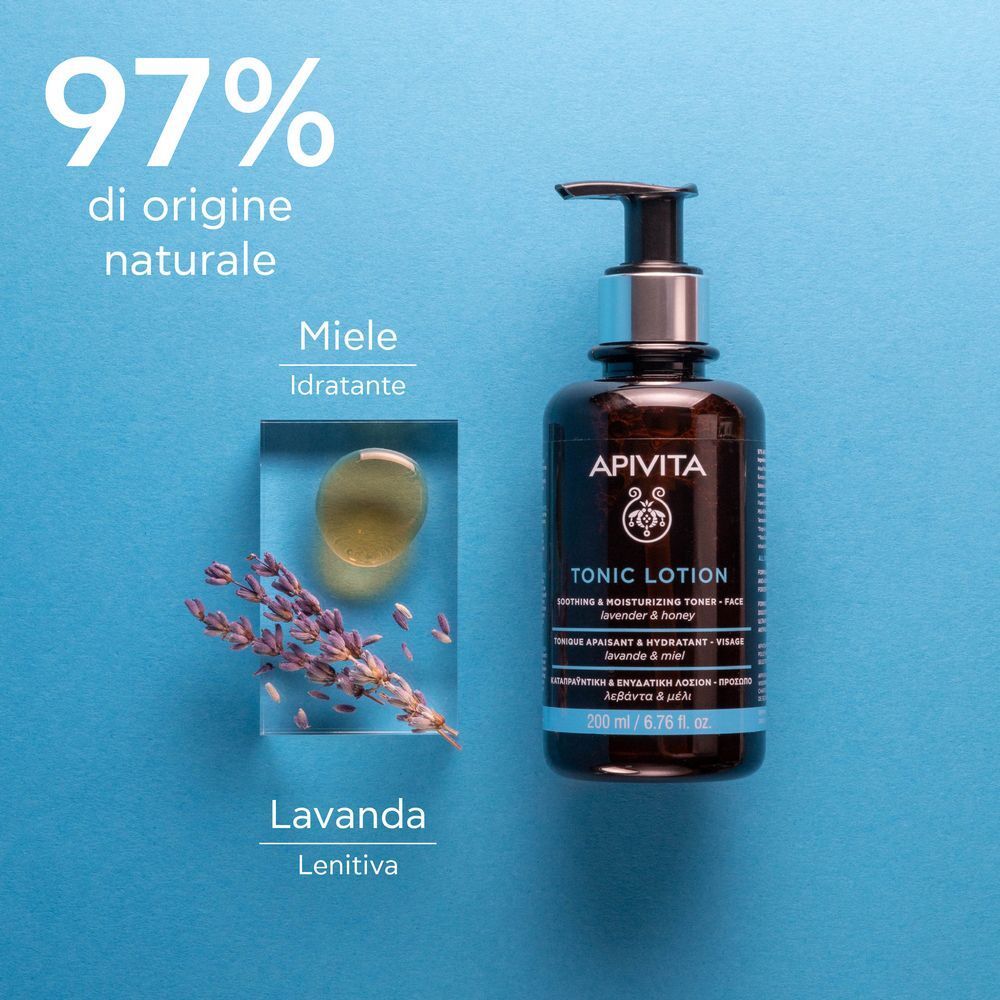 Apivita Tonico Viso Lenitivo e Idratante con Miele e Lavanda, Idrata e Tonifica la Pelle