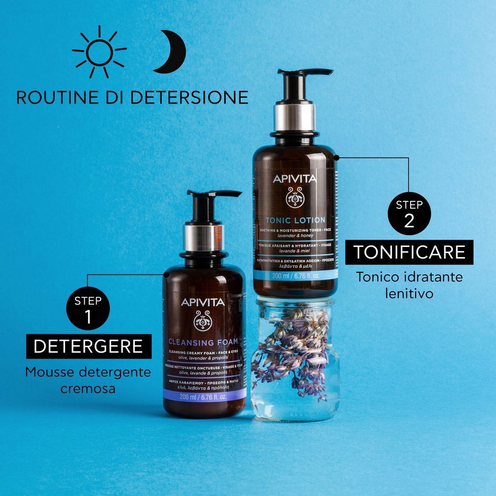 Apivita Tonico Viso Lenitivo e Idratante con Miele e Lavanda, Idrata e Tonifica la Pelle