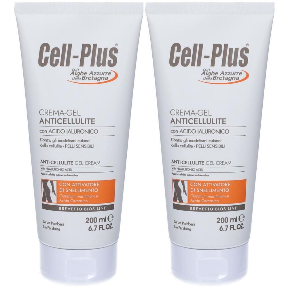 Due tubi di Cell-Plus Crema-Gel Anticellulite con Acido Ialuronico, 200 ml.
