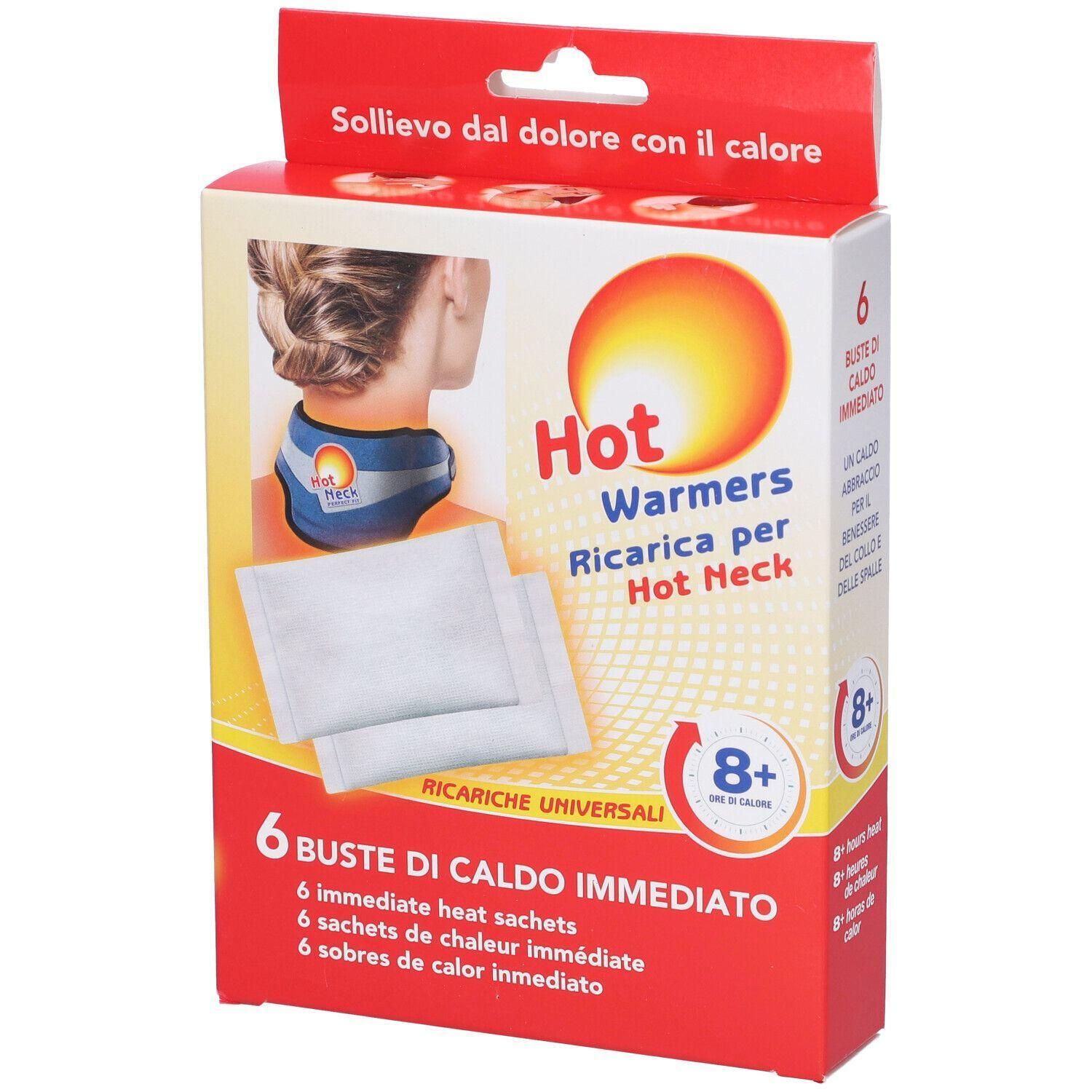 Confezione da 6 buste di calore immediato per il collo.