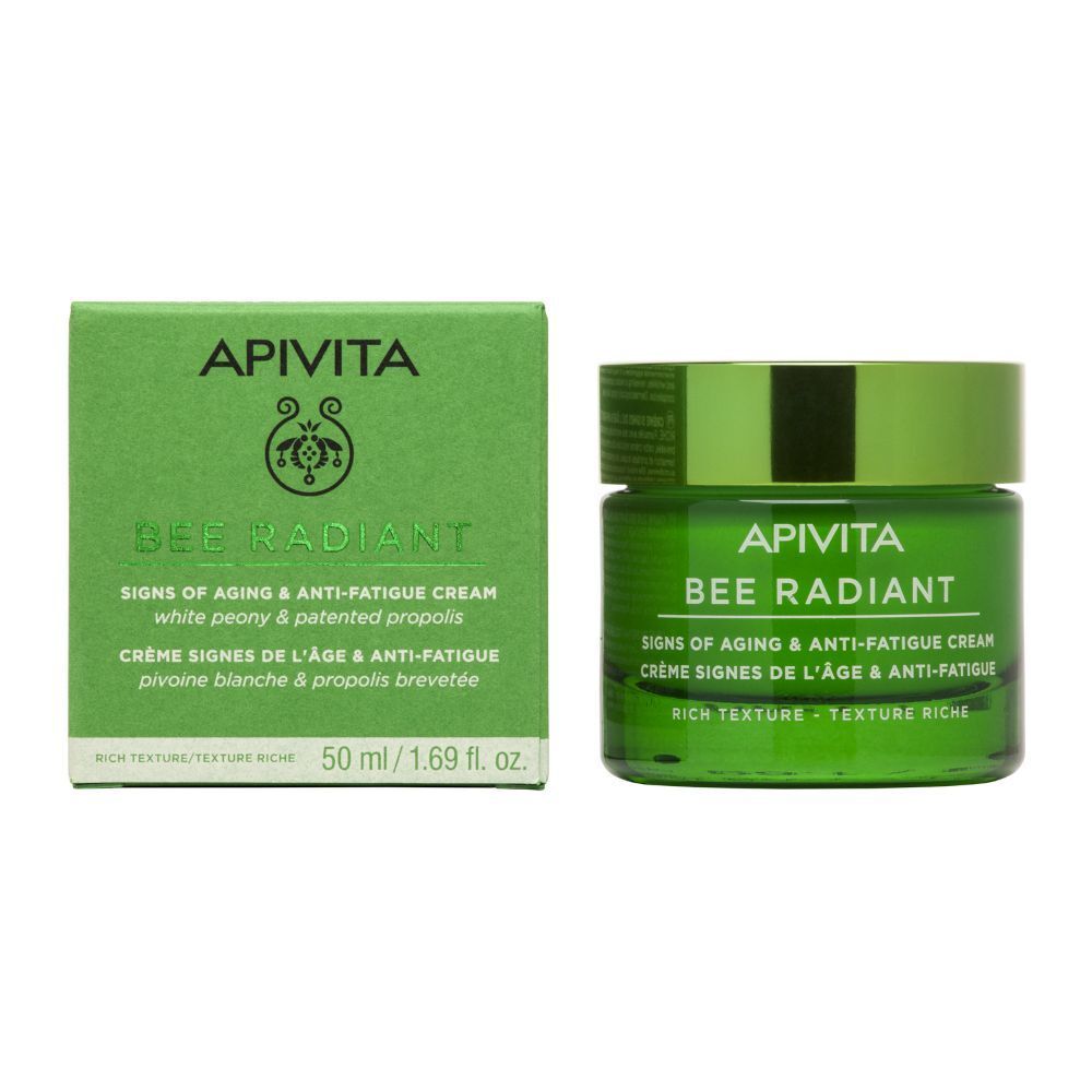 Crema APIVITA Bee Radiant e la sua confezione, 50 ml.