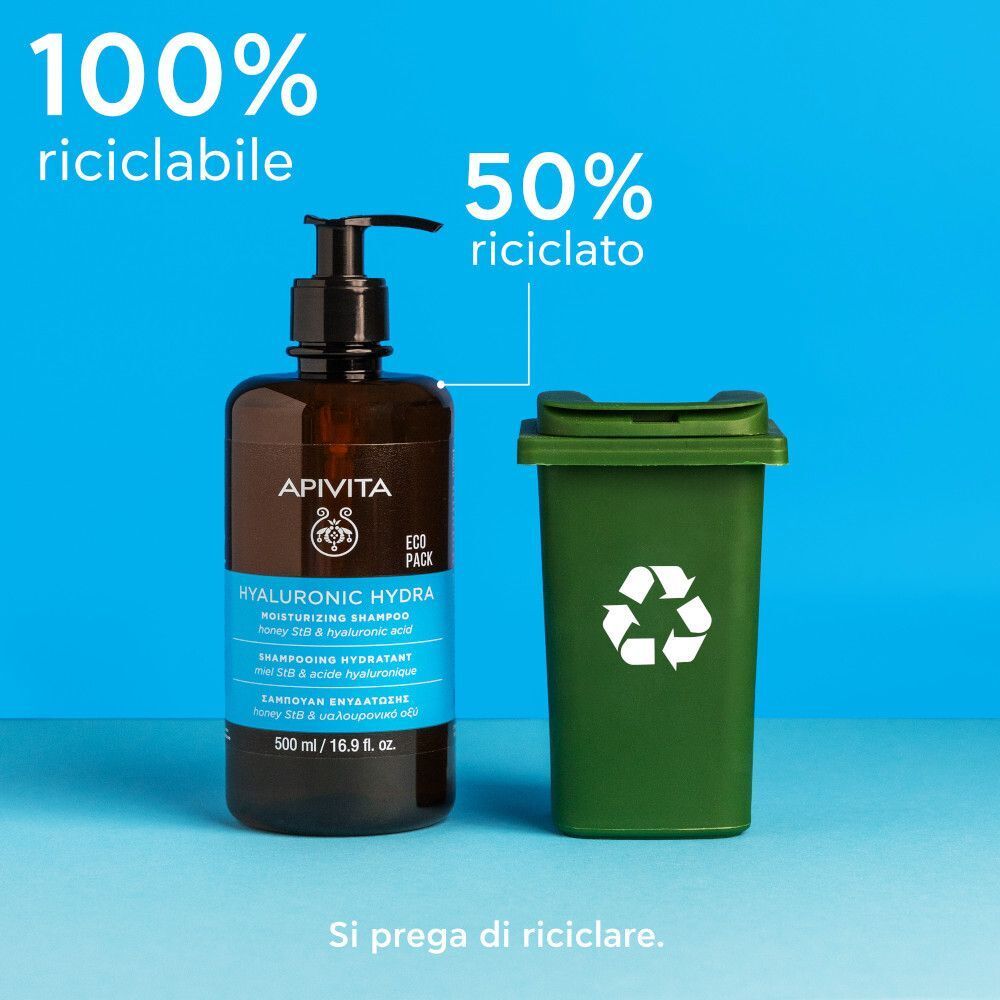 Apivita Hyaluronic Hydra Shampoo Idratante Anti-crespo con Acido Ialuronico per capelli morbidi
