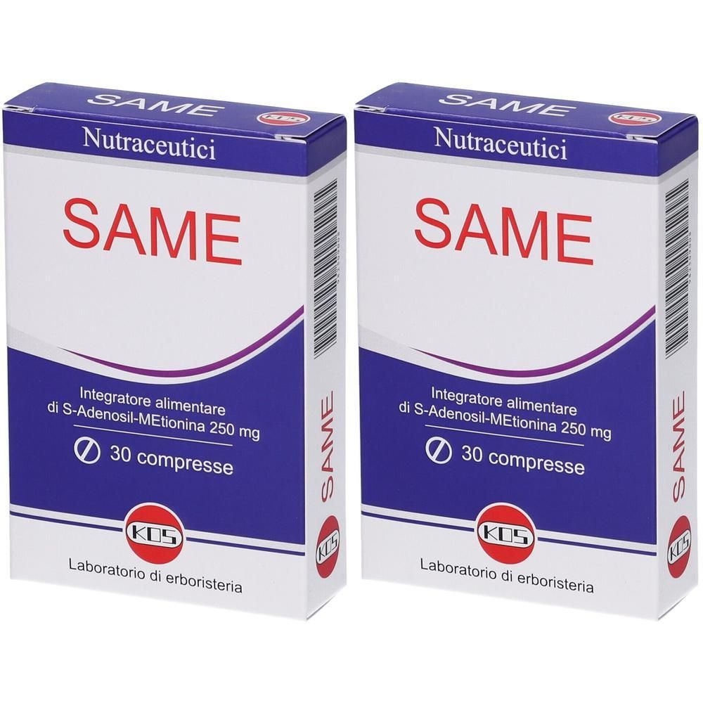 Due confezioni di SAME Nutraceutici, 30 compresse ciascuna.