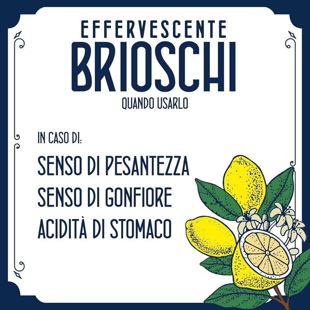 Quando usare Effervescente Brioschi: per pesantezza, gonfiore e acidità di stomaco.